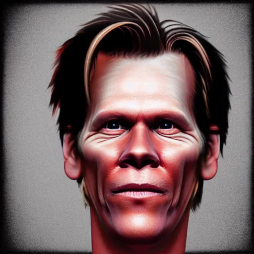 Image similar to ultra detailed kevin bacon shaped exactly like bacon in a hamburger rendered by octane digital painting inspired by arcimboldo