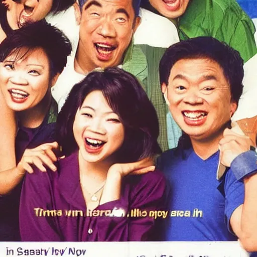 Image similar to a 1 9 9 0 s singaporean promotional poster for a sitcom