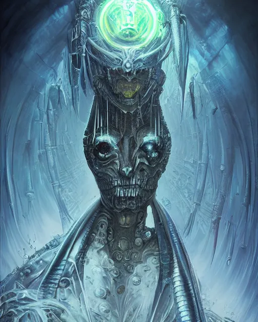 Image similar to cyborg daemonhost, by antonio j. manzanedo, giger, alex grey, android jones, wayne barlowe, philippe druillet, raymond swanland, cyril rolando, josephine wall, harumi hironaka, trending on artstation