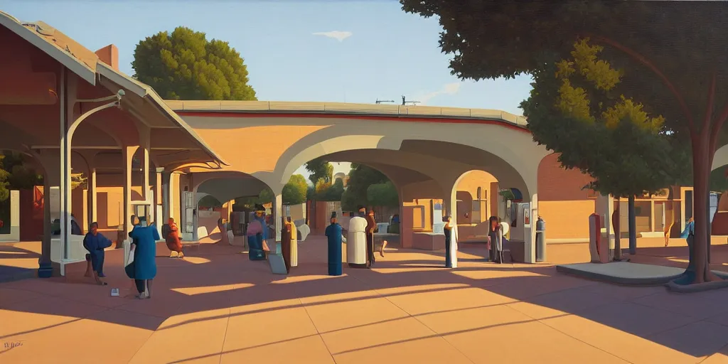 Image similar to big station hall, summer evening, kenton nelson