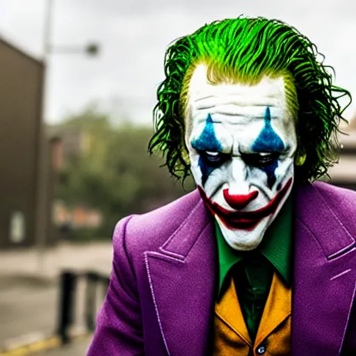 Image similar to film still of Peter Storemare as joker in the new Joker movie