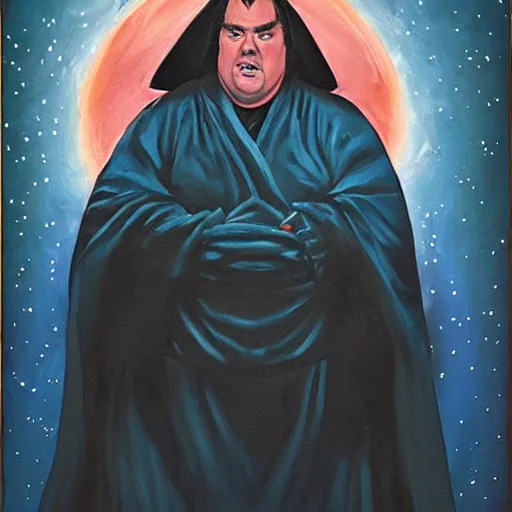 Image similar to John candy as an evil dark jedi, painterly style