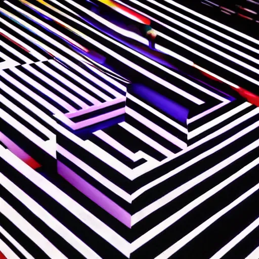 Prompt: Liminal space in outer space by Carlos Cruz-Diez