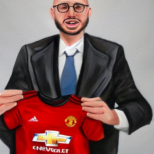 Image similar to a detailed portrait painting of joel glazer from manchester united being humiliated