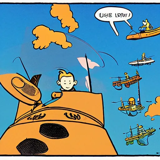 Prompt: the adventure of tintin, by herge