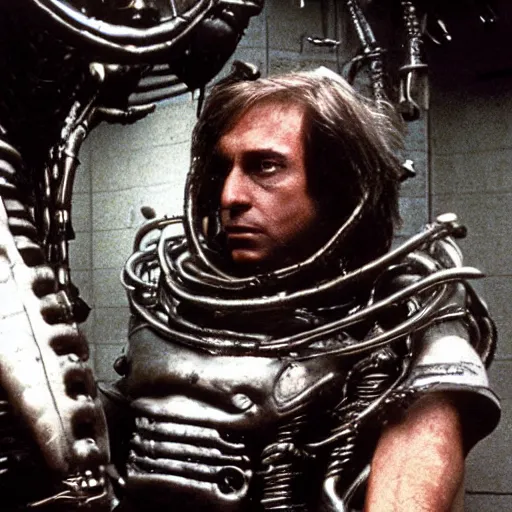 Image similar to film still of saul goodman in aliens, by h. r. giger, very detailed, realistic