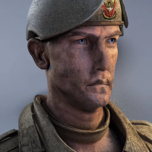 Image similar to lost war, wounded soldiers, pyrus victory, lone commander, extremely detailed, hyperrealistic, 4 k, real detailed face, full body