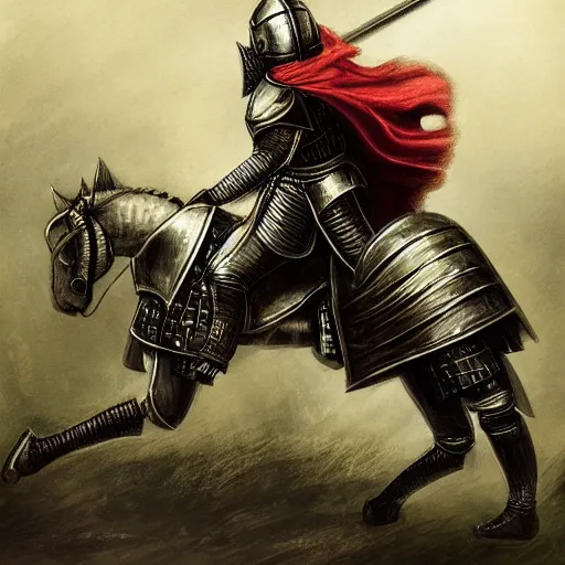 Image similar to a keyboard warrior as a knight