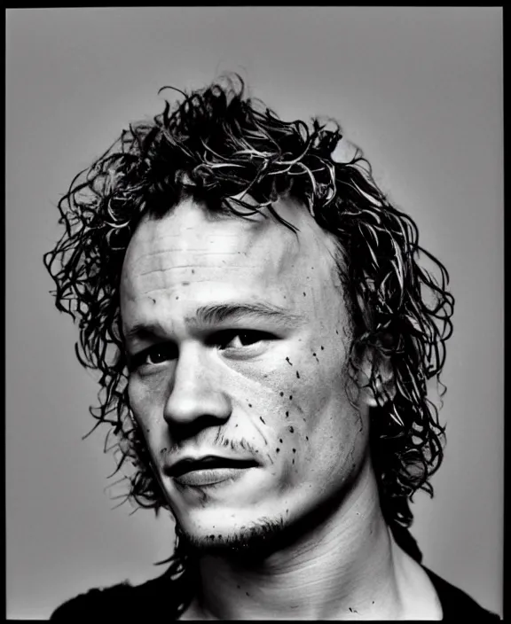 Prompt: heath ledger by robert mapplethorpe