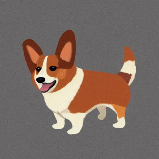 Prompt: A corgi in the style of Jesse Jacobs, natural elements