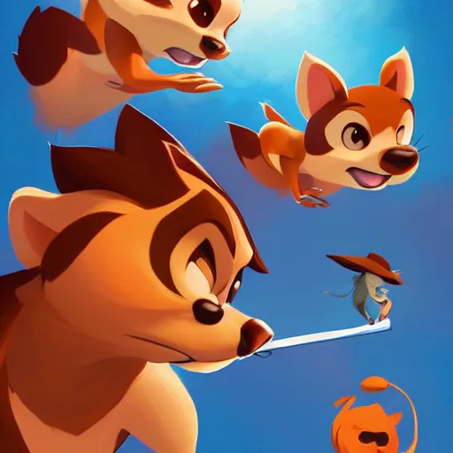 Image similar to face icon stylized minimalist chip'n dale : rescue rangers, loftis, cory behance hd by jesper ejsing, by rhads, makoto shinkai and lois van baarle, ilya kuvshinov, rossdraws global illumination