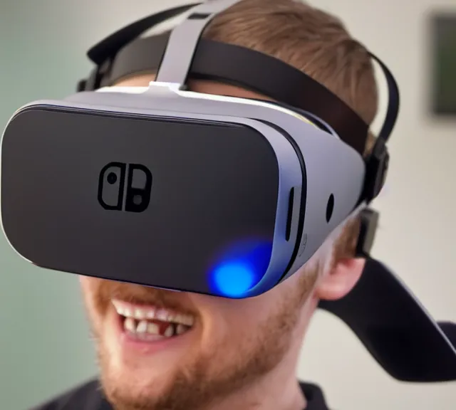 Prompt: a 4 k photorealistic photo product photo of a nintendo switch vr headset.