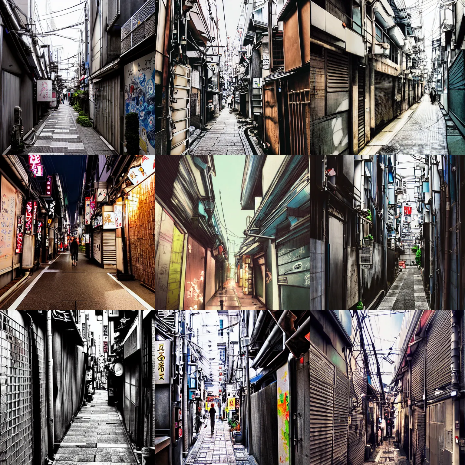 Prompt: tokyo alleyway by rossdraws, beautiful