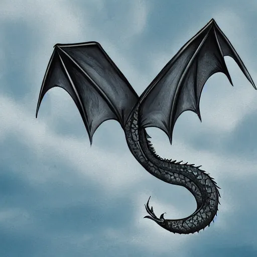 Image similar to a simple dragon soaring in the sky, digital art