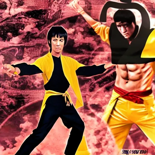 Prompt: bruce lee in shang chi outfit, 4 k