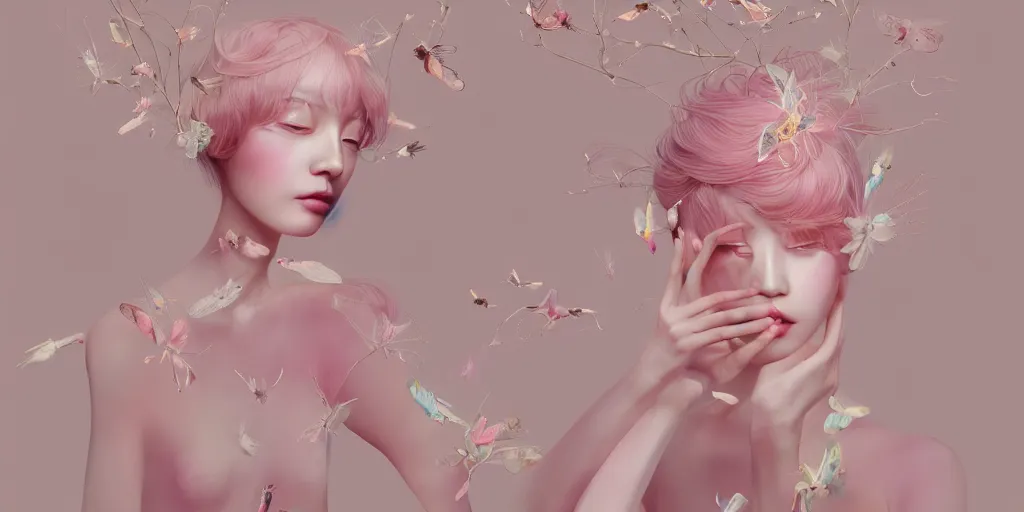 Image similar to breathtaking delicate creature by hsiao - ron cheng, pattern, bizarre compositions, exquisite detail, pastel colors, 8 k