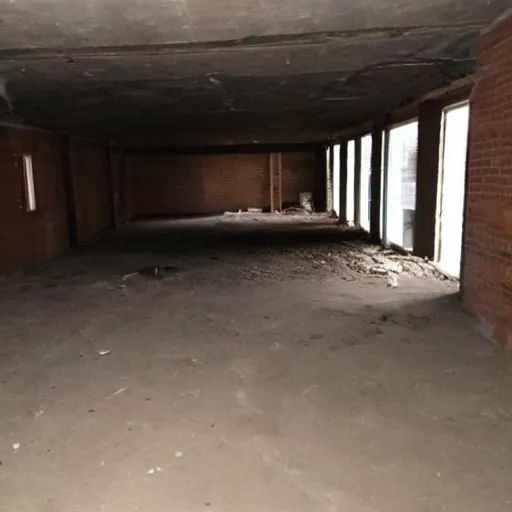 Image similar to empty dark basement, unfinished, craigslist photo