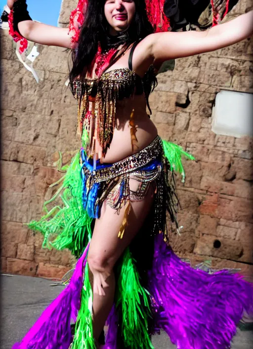 Prompt: bellydancer festival warrior curvy partygirl cinematic, vallejo, diego rivera