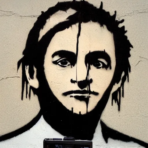 Image similar to banksy self portrait