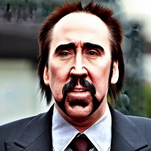 Image similar to nicholas cage as hagrid from harry potter