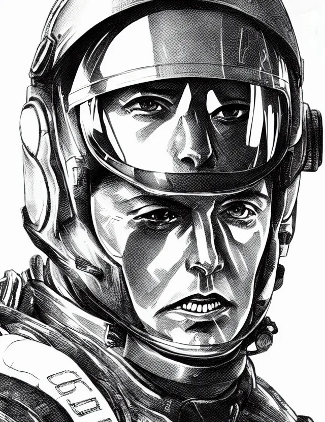 Image similar to a detailed manga illustration of elon musk in tactical gear, trending on artstation, digital art, 4 k resolution, detailed, high quality, sharp focus, hq artwork, coherent, insane detail, character portrait