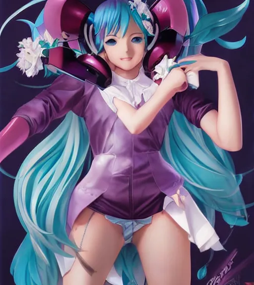 Prompt: Anime art of beautiful Hatsune miku with beautifel legs by artgerm, JC Leyendecker, rossdraws, magali villeneuve, Gil Elvgren, Alberto Vargas, Earl Moran, Enoch Bolles, very coherent