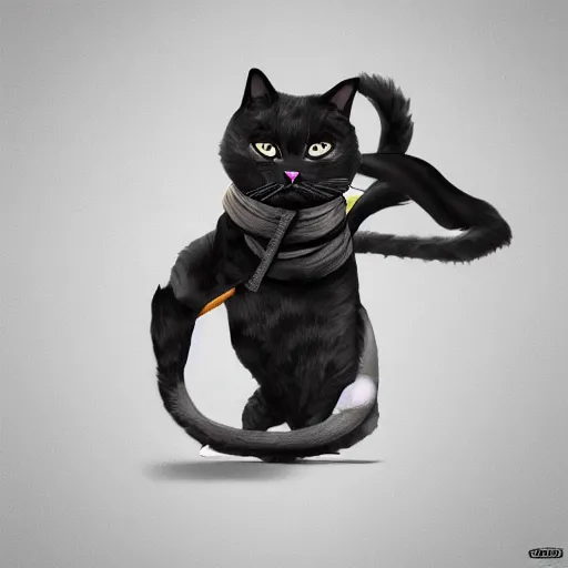 Prompt: a cat as a ninja, digital art, portrait,