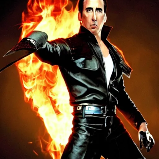 Prompt: Nicholas Cage as Johnny Cage, mortal kombat
