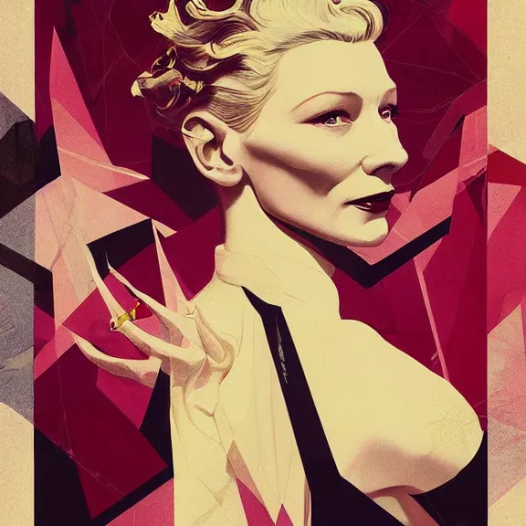 Image similar to cate blanchett, by Sachin Teng + Karol Bak + Rolf Armstrong