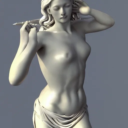 Image similar to Greek Goddess, photorealistic modelling