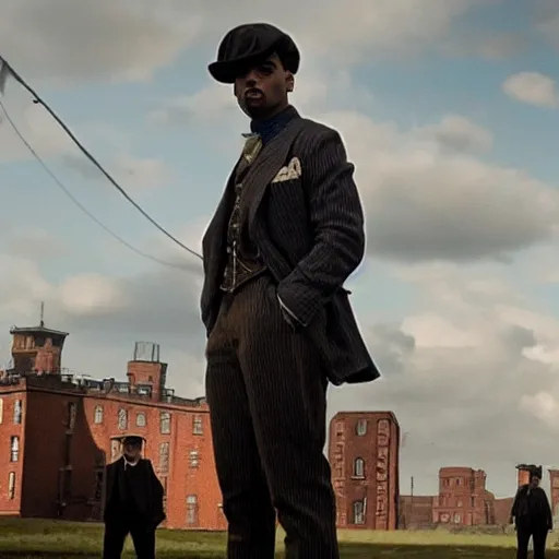 Image similar to playboi carti in peaky blinders 4 k the detailed super realistic