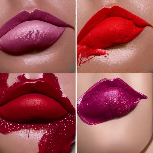 Prompt: artistically melting lipsticks leaving a huge puddle