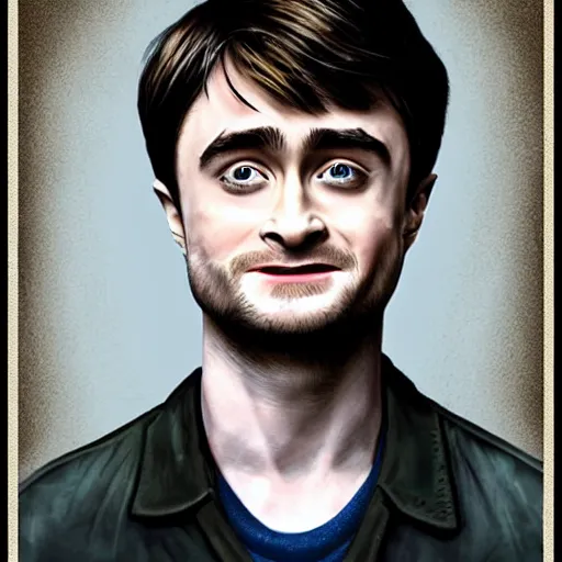 Image similar to daniel radcliffe in the style of mount rushmore