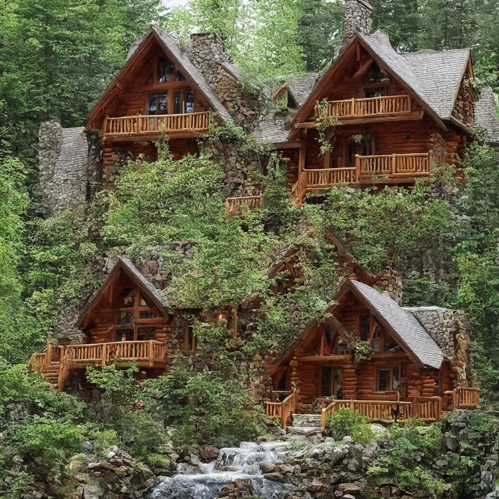 Image similar to a fairytale-style cabin or cottage