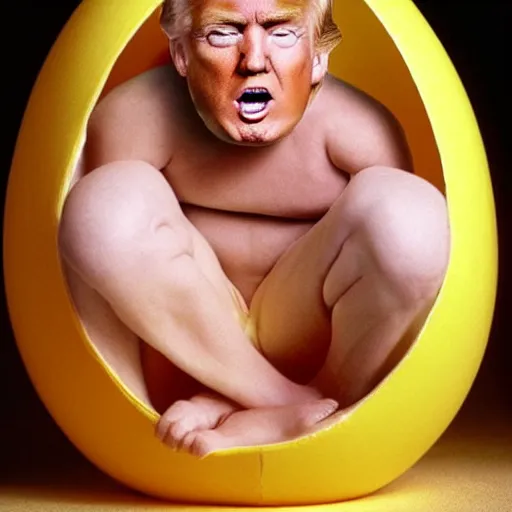 Image similar to Donald Trump in an eggshell photographed by Anne Geddes