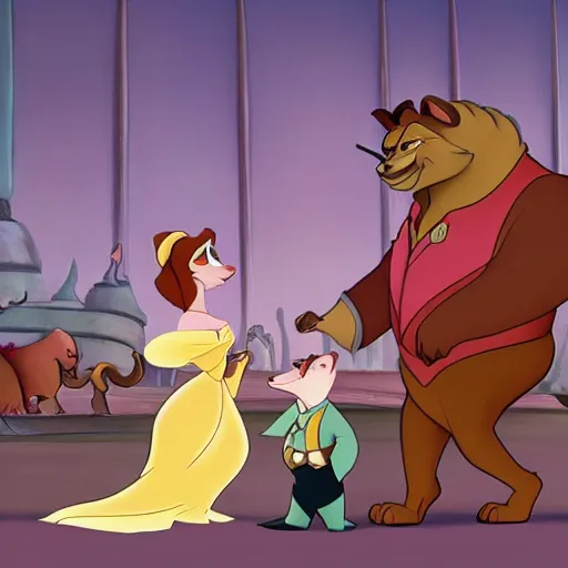 Prompt: zootopia in the style of beauty and the beast