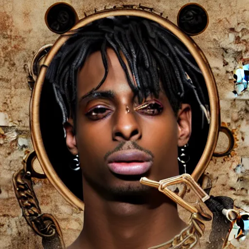 Image similar to playboi carti in steampunk style digital art 4 k the detailed super realistic