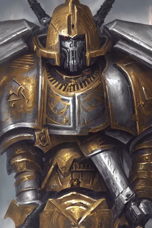 Image similar to armor portrait heros warhammer 4 0 k horus heresy fanart - the primarchs emperor by johannes helgeson animated with vfx concept artist & illustrator global illumination ray tracing hdr fanart arstation zbrush central hardmesh 8 k octane renderer comics stylized