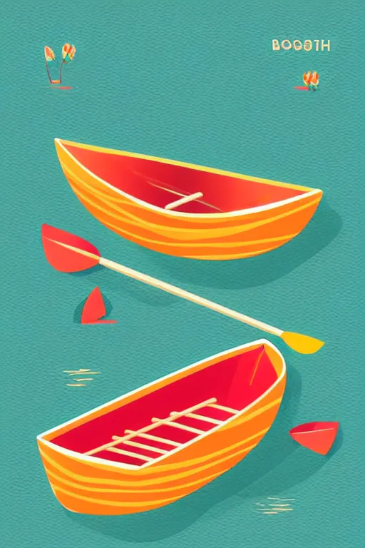 Image similar to minimalist boho style art of colorful rowing boat, illustration, vector art