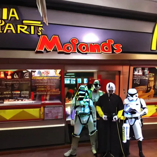 Image similar to McDonald's in the star wars universe