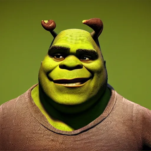 Prompt: photoreal shrek