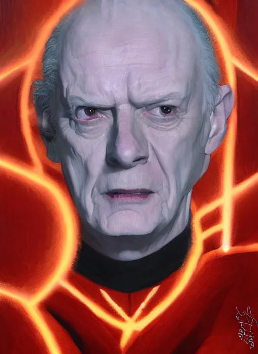 Prompt: oil painting of chancellor palpatine, ian mcdiarmid, sith from star wars, symmetrical!!! star wars portrait, art by greg rutowski!!, trending on artstation