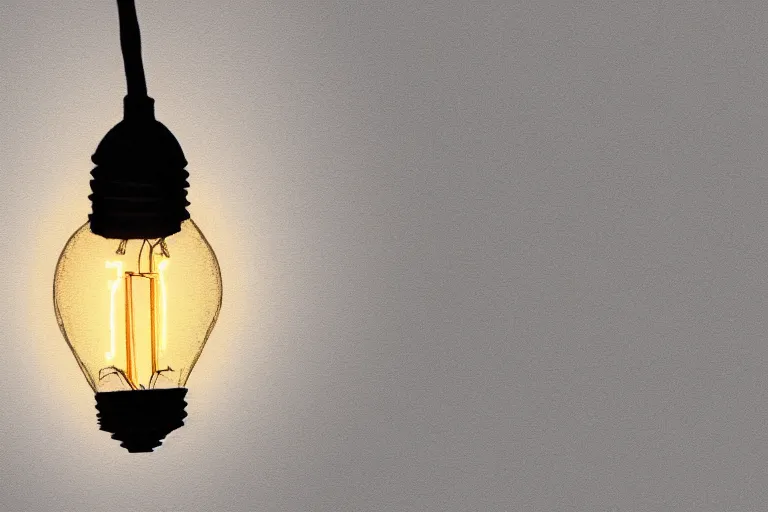 Image similar to a cinematic painting of a lightbulb