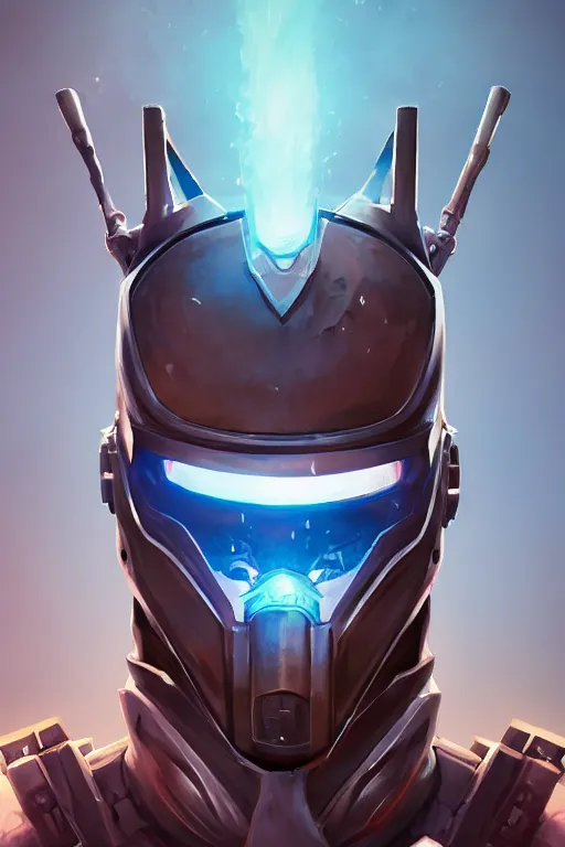 Image similar to epic mask helmet robot ninja portrait stylized as fornite style game design fanart by concept artist gervasio canda, behance hd by jesper ejsing, by rhads, makoto shinkai and lois van baarle, ilya kuvshinov, rossdraws global illumination radiating a glowing aura global illumination ray tracing hdr render in unreal engine 5