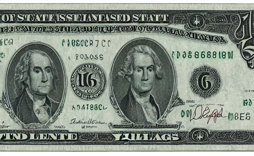 Image similar to rectangular photograph of 6 6 6 dollar u. s. currency note featuring satan