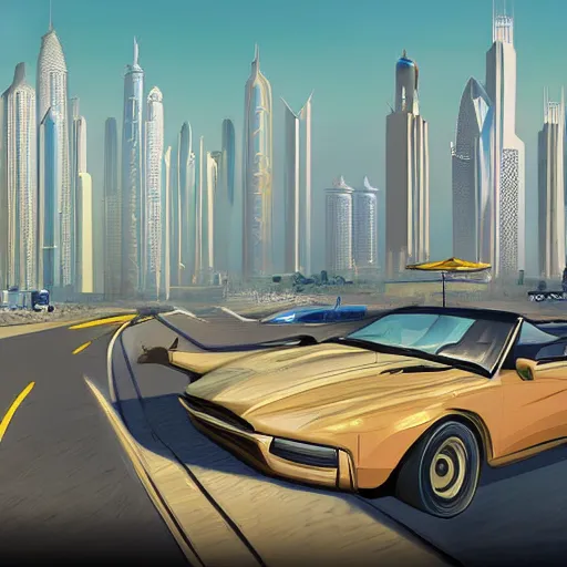 Image similar to gta : dubai, by jama jurabaev