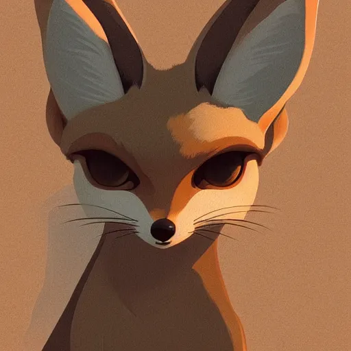 Image similar to fennec fox, clean cel shaded vector art. shutterstock. behance hd by lois van baarle, artgerm, helen huang, by makoto shinkai and ilya kuvshinov, rossdraws, illustration, foolish