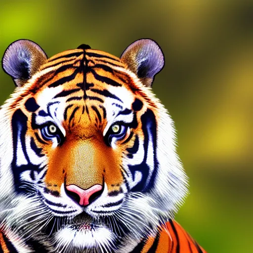 Image similar to american flag colored tiger, 8 k, high definition, highly detailed, photo - realistic