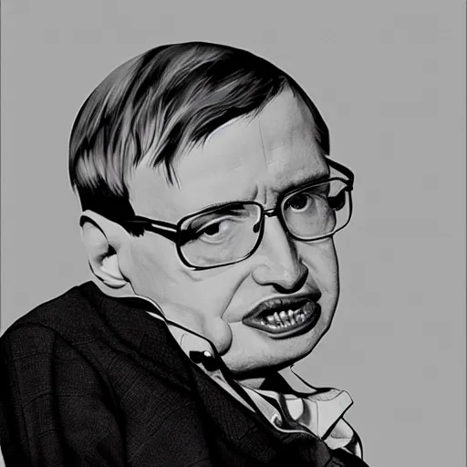 Prompt: stephen hawking in the style of craig mullins