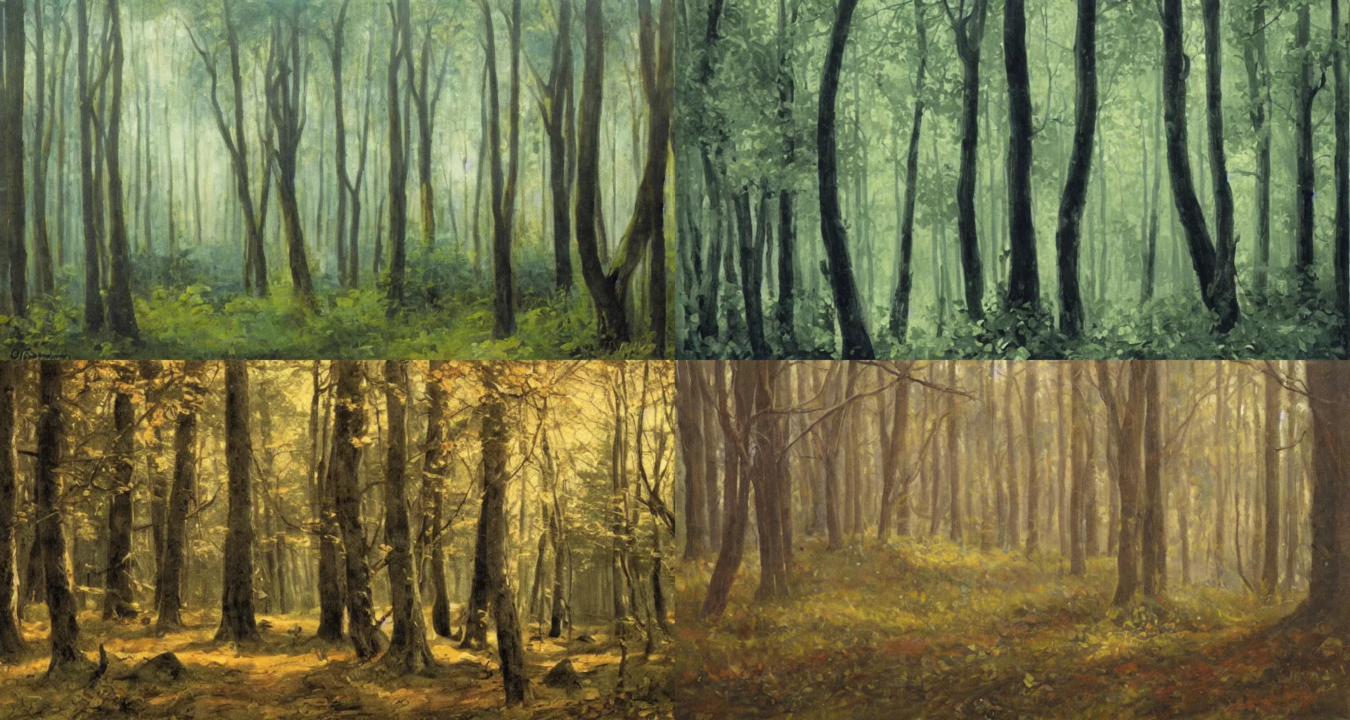 Prompt: forest, art by gustave baumann